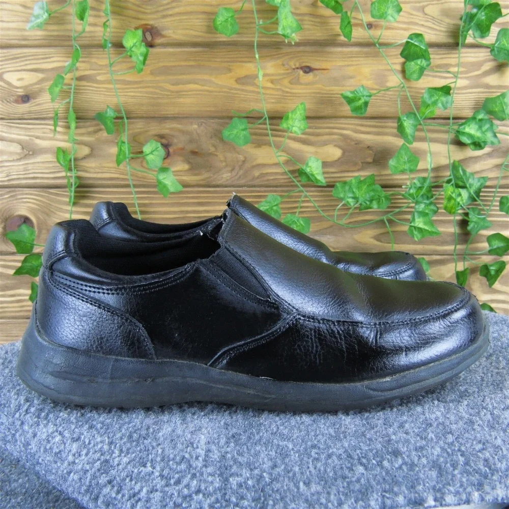 TredSafe‎ Men's Easy Slip Resist Loafer Black Leather Size 9.5 Medium  Used 2025
